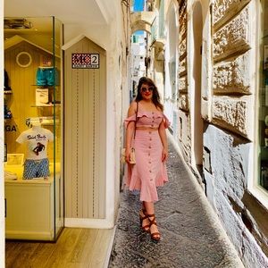 Off Shoulder Top and skirt